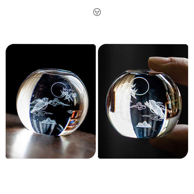 Moon Rabbit Crystal Lid Holder - Korean Tea Set recension och pris